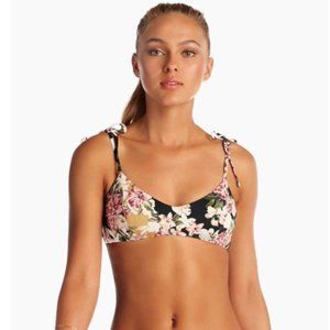 Vitamin A Zuma Shoulder Ties Bralette Bikini Top - Ambrosia Floral Print